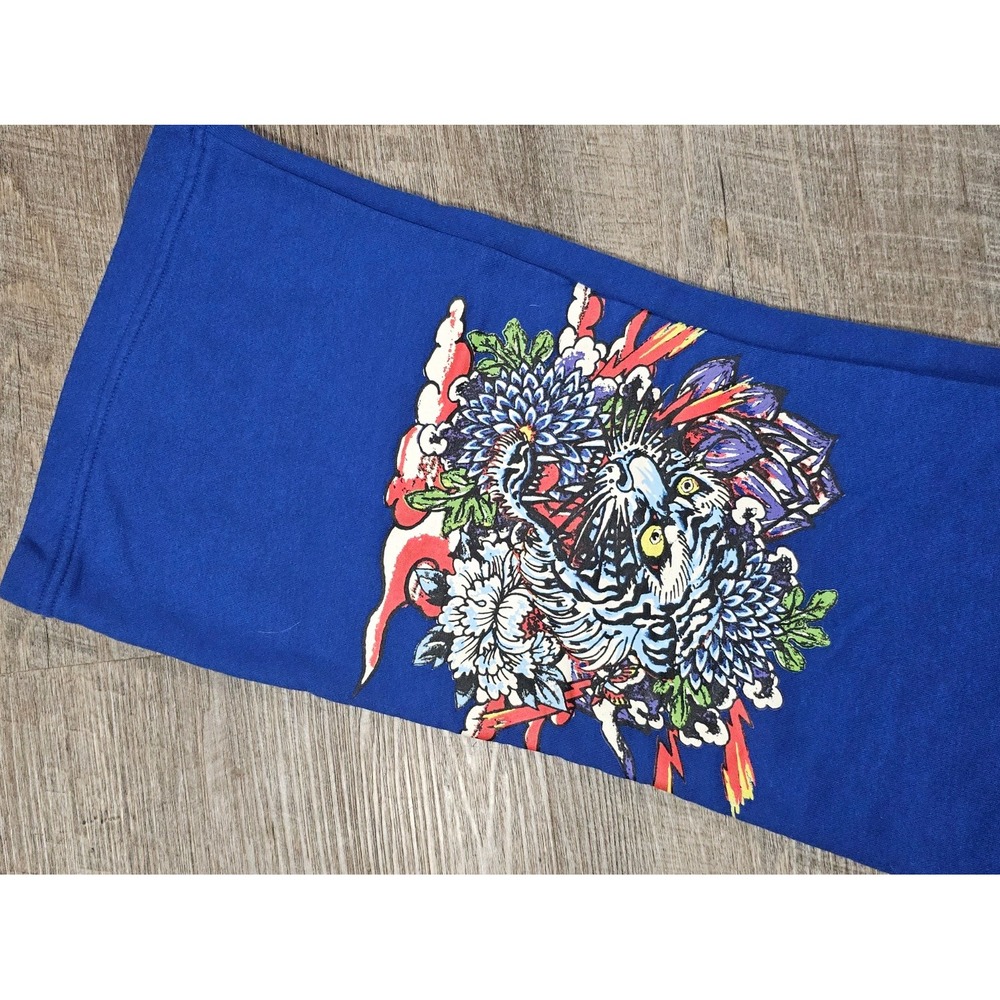 Ed Hardy Tattoos Royal Blue Wide Leg Sweatpants Tiger Graphic Y2K Small - Picture 4 of 9